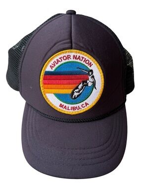 Aviator Nation Malibu black trucker hat kids/women’s petite